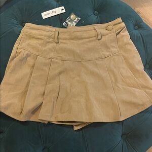 Tan Corduroy Women Skort